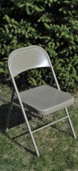 Tan Metal Folding Chair