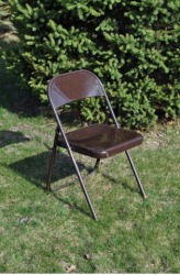 Brown Metal Folding Chair